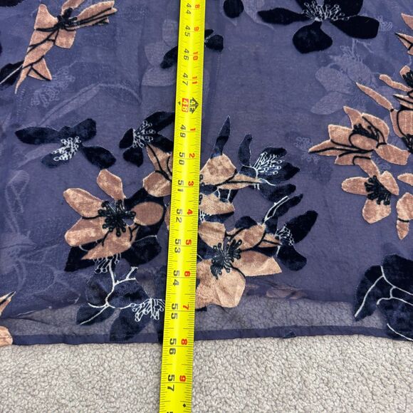 Mod Ref Floral Halter Maxi Tank Dress Womens Small Navy Velvet Burnout Bohemian - Picture 8 of 14